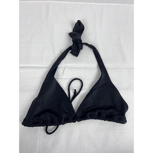 Victoria's Secret Bikini Top Black Halter Triangle Swim Sexy Capsule Beach Babe - Picture 1 of 4